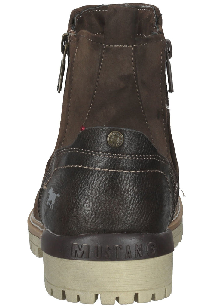 Mustang Stiefelette Lederimitat Kaffee Warmfutter - surf4shoes