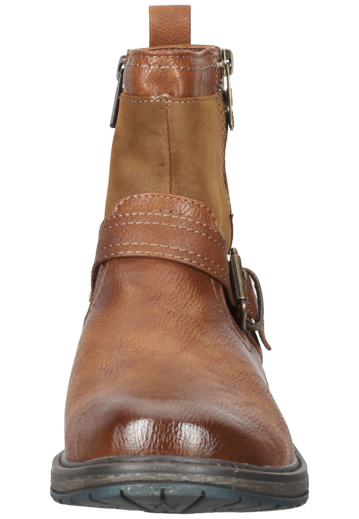 Mustang Stiefelette Lederimitat Cognac Warmfutter - surf4shoes
