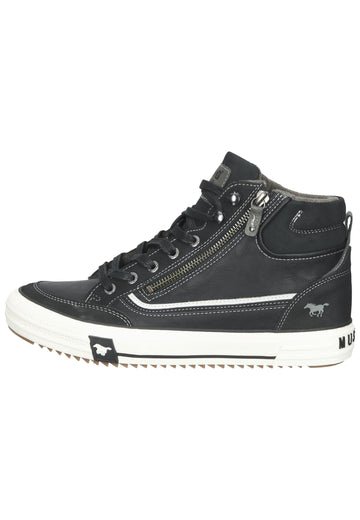 Mustang Sneaker Lederimitat Schwarz - surf4shoes