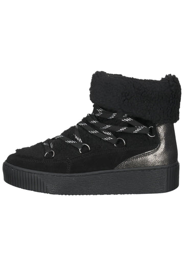 Mustang Stiefelette Leder Schwarz Warmfutter - surf4shoes