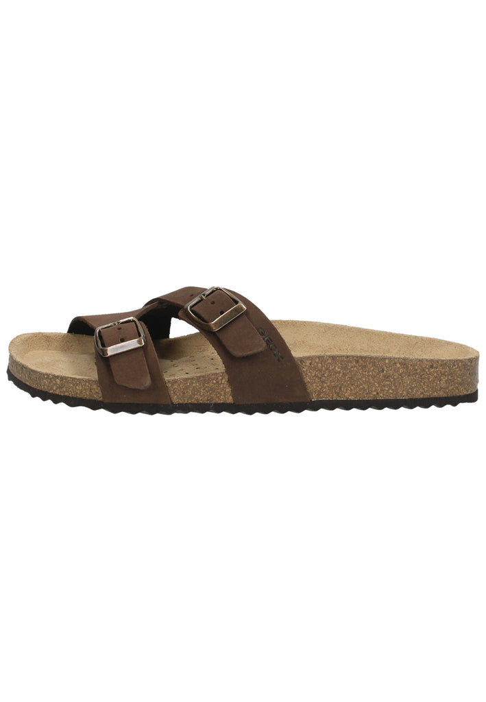 Geox Pantoletten Nubukleder Coffee - surf4shoes