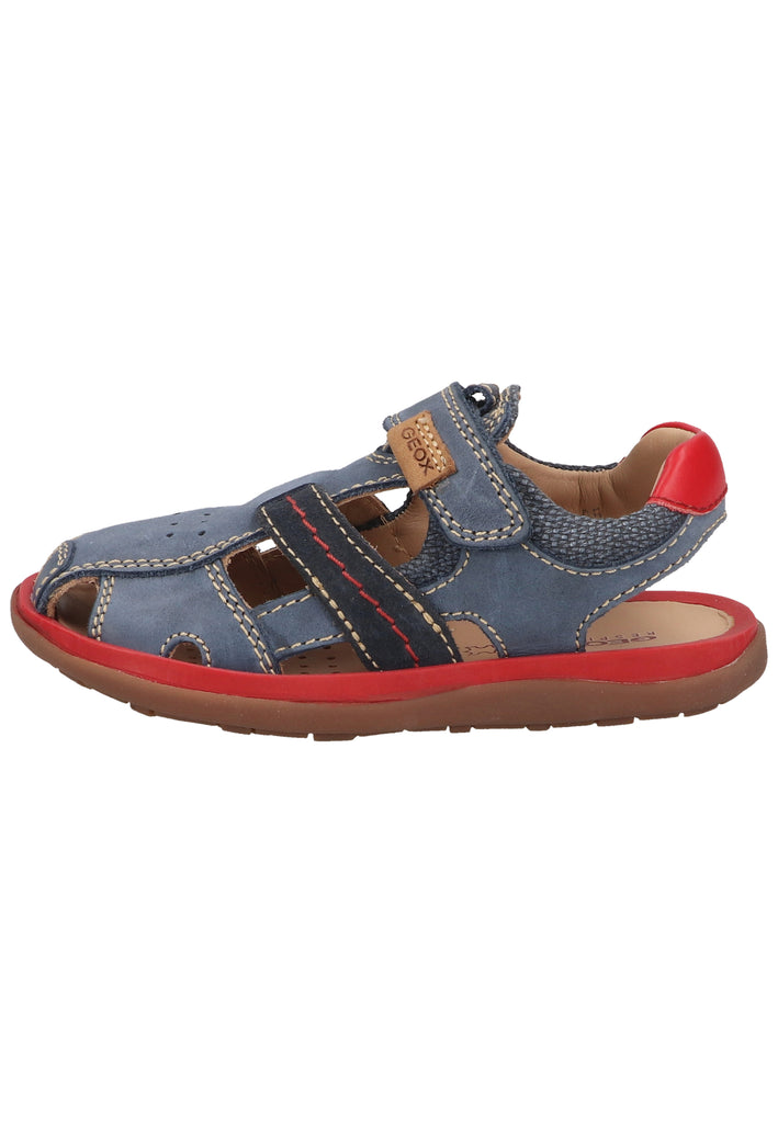 Geox Sandalen Leder/Textil Navy/Rot - surf4shoes