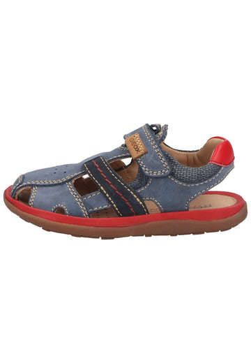 Geox Sandalen Leder/Textil Navy/Rot - surf4shoes