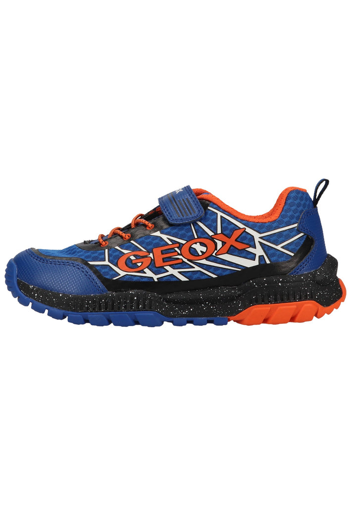Geox Sneaker Lederimitat/Mesh Blau/Orange - surf4shoes