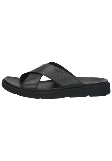 Geox Pantoletten Leder Dunkelbraun - surf4shoes