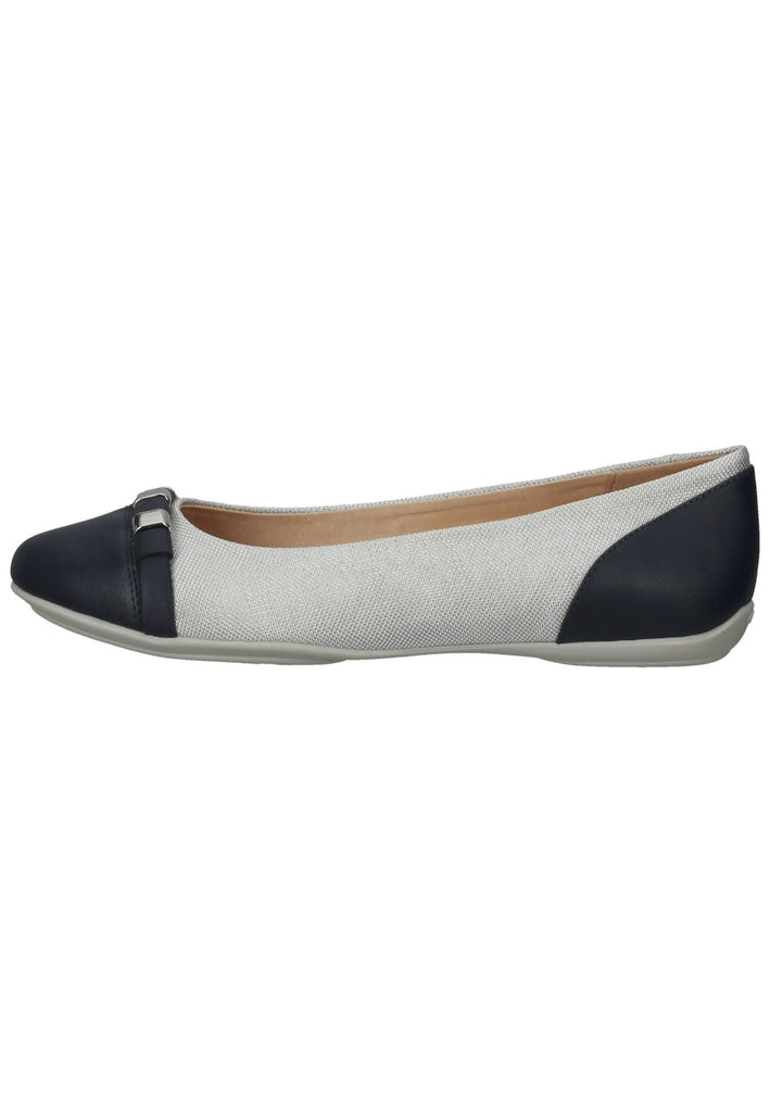 Geox Ballerinas Lederimitat/Textil Silber/Blau - surf4shoes