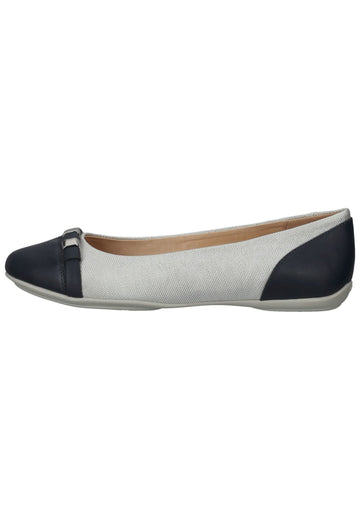 Geox Ballerinas Lederimitat/Textil Silber/Blau - surf4shoes