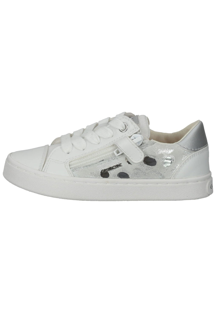 Geox Sneaker Leder/Synthetik Weiß/Silber - surf4shoes