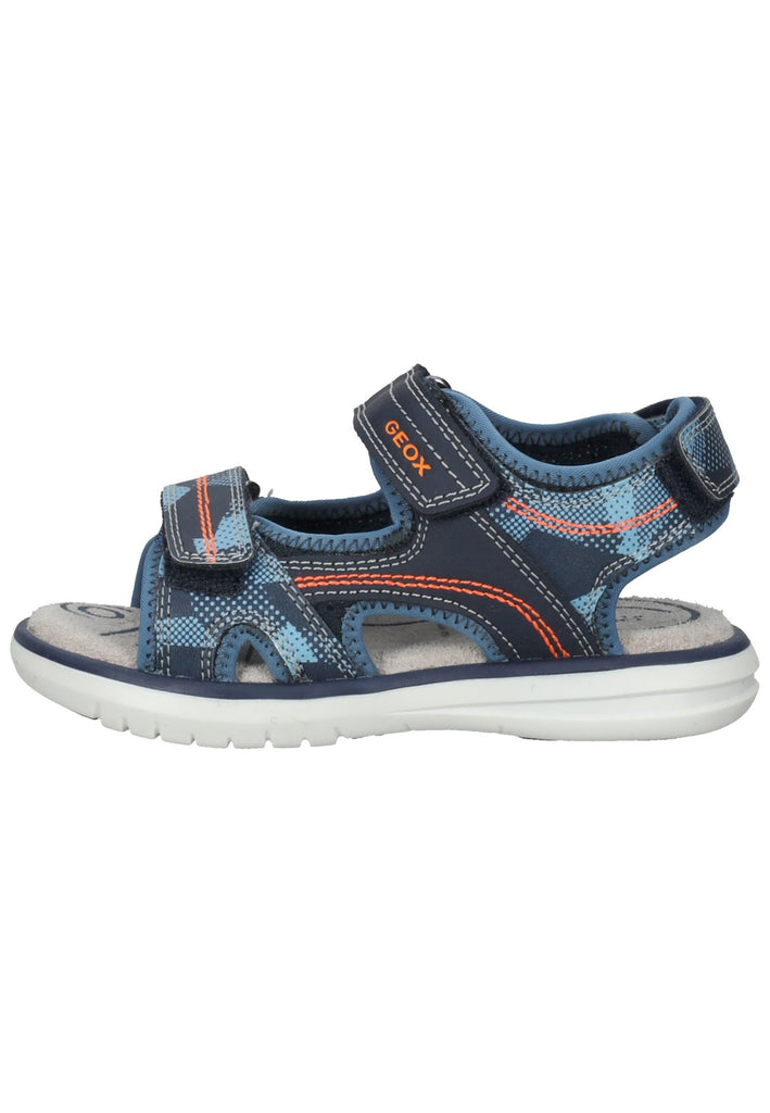 Geox Sandalen Lederimitat/Textil Navy/Orange - surf4shoes