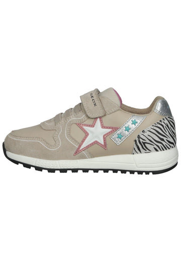 Geox Sneaker Leder/Synthetik Beige/Pink - surf4shoes