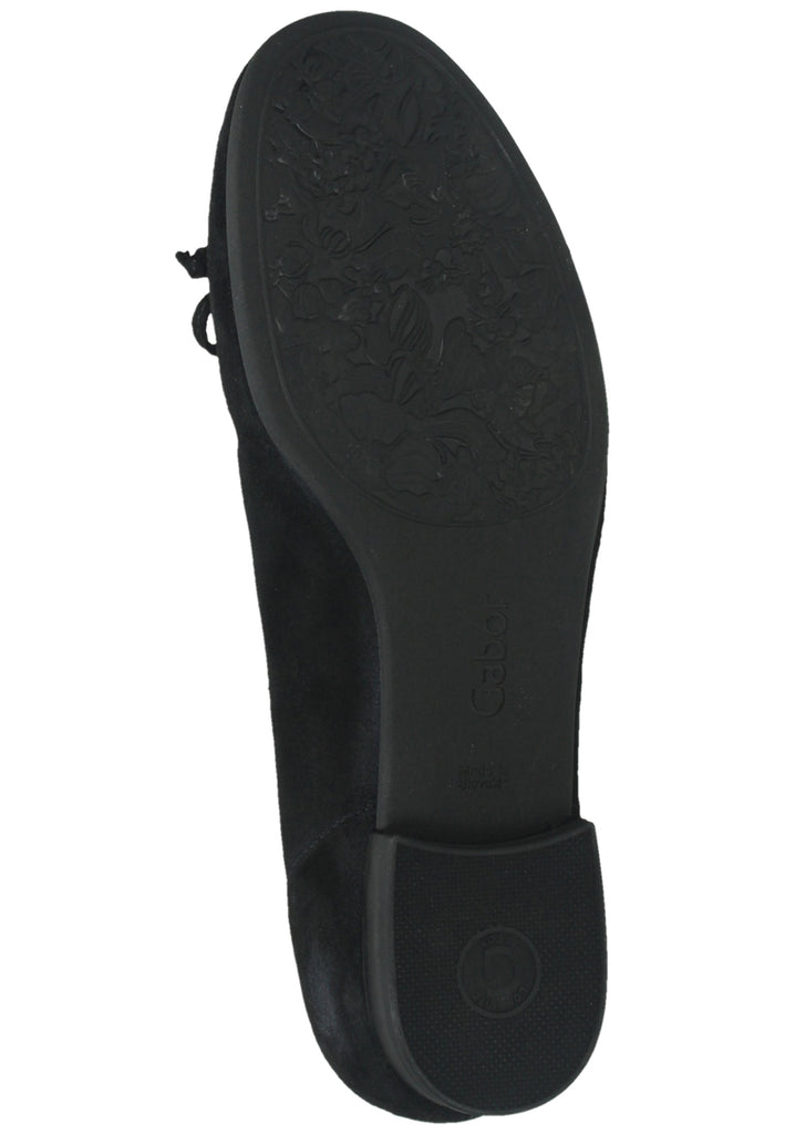 Gabor Ballerinas Samt Schwarz - surf4shoes