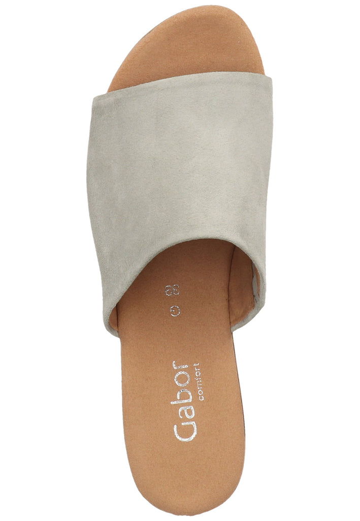 Gabor Pantoletten Veloursleder Silber - surf4shoes