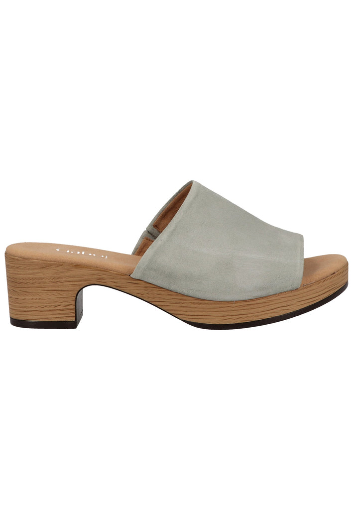 Gabor Pantoletten Veloursleder Silber - surf4shoes