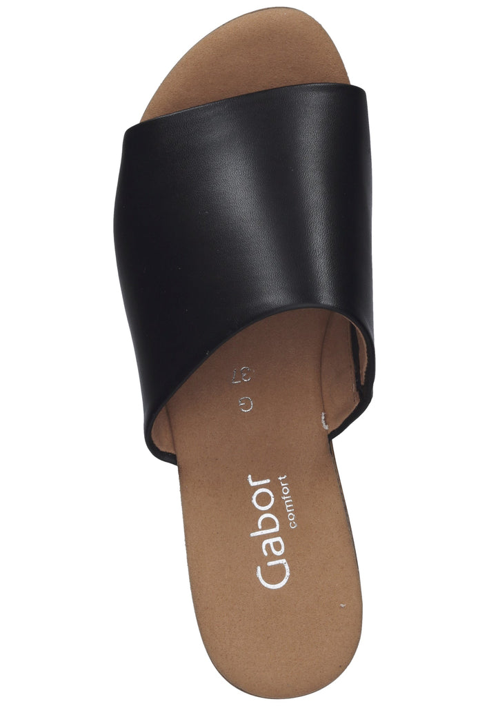 Gabor Pantoletten Nappaleder Schwarz - surf4shoes