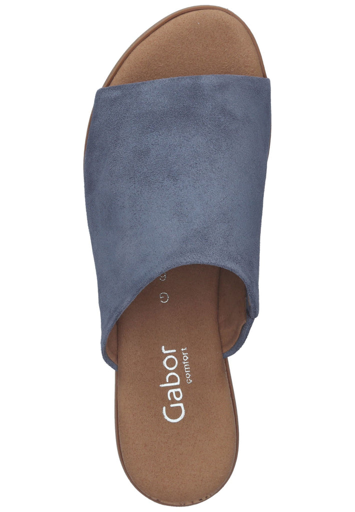 Gabor Pantoletten Veloursleder Blau - surf4shoes