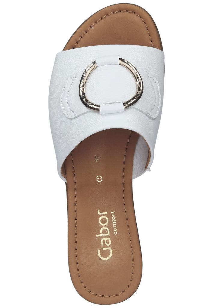 Gabor Pantoletten Leder Weiß - surf4shoes