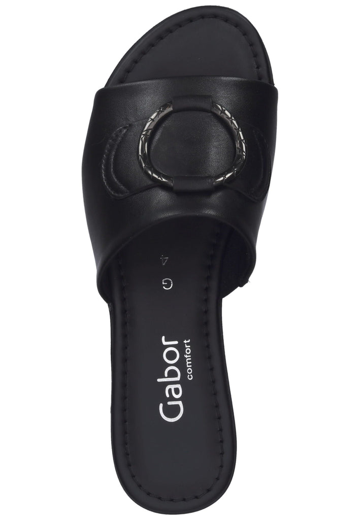 Gabor Pantoletten Nappaleder Schwarz - surf4shoes