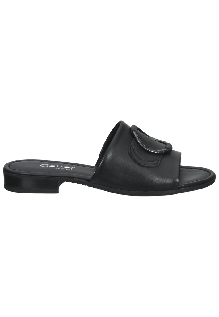 Gabor Pantoletten Nappaleder Schwarz - surf4shoes