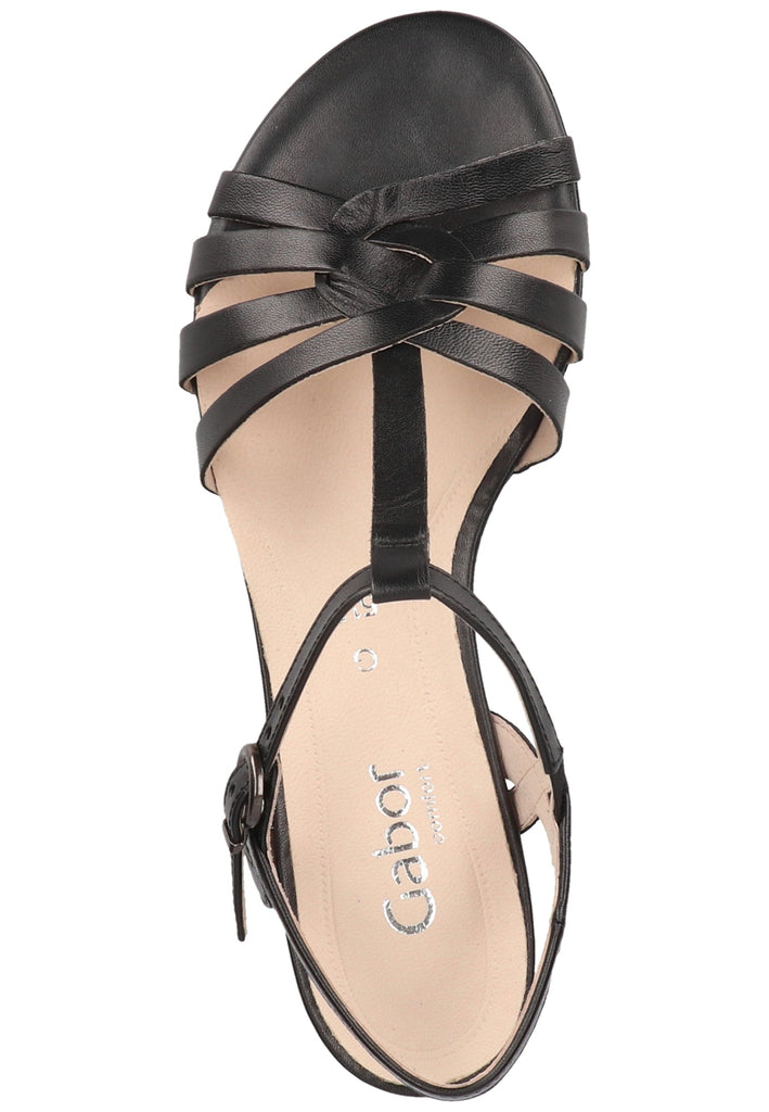 Gabor Sandalen Nappaleder Schwarz - surf4shoes