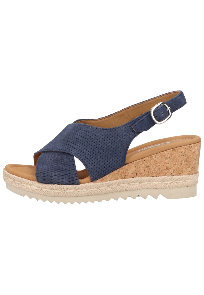 Gabor Sandalen Veloursleder Blau - surf4shoes