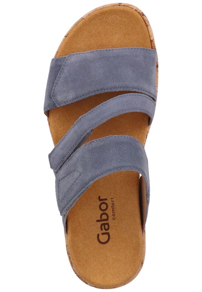 Gabor Pantoletten Veloursleder Blau - surf4shoes