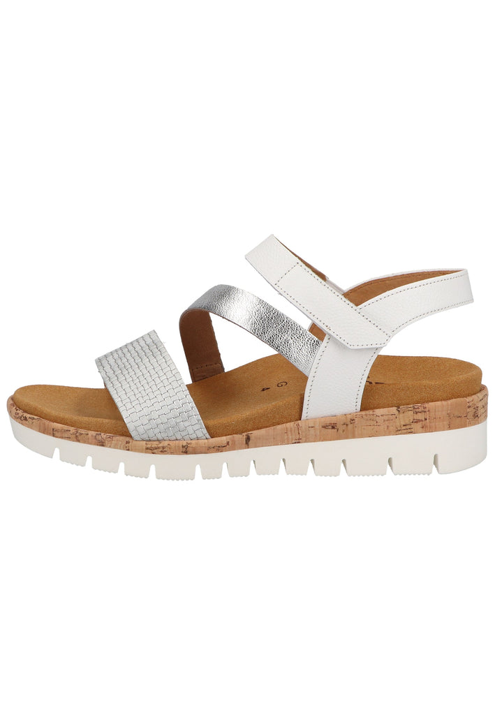 Gabor Sandalen Leder Silber/Weiß - surf4shoes