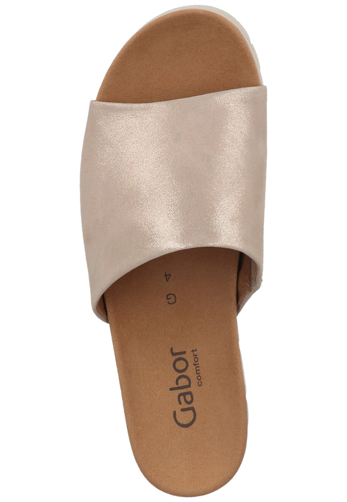 Gabor Pantoletten Leder Silber - surf4shoes