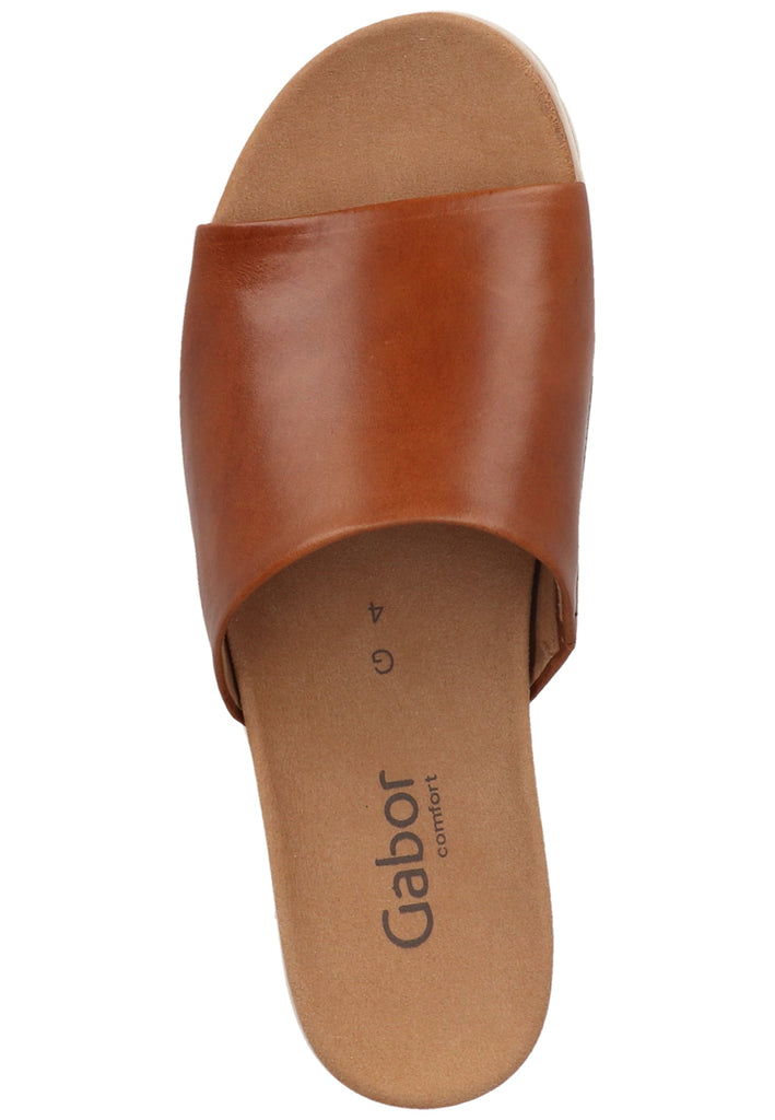 Gabor Pantoletten Leder Braun - surf4shoes