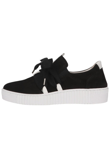 Gabor Sneaker Nubukleder Schwarz/Weiß - surf4shoes