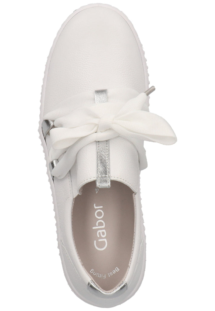 Gabor Sneaker Leder Weiß/Silber - surf4shoes