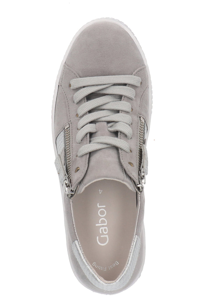 Gabor Sneaker Veloursleder Grau/Silber - surf4shoes
