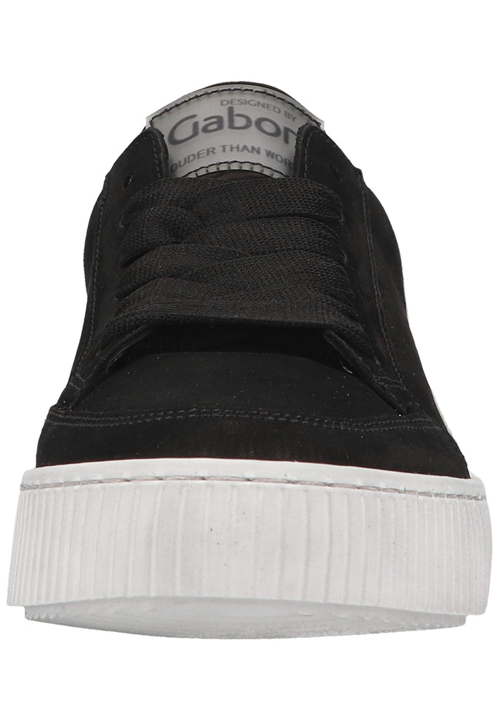 Gabor Sneaker Nubukleder Schwarz/Weiß - surf4shoes