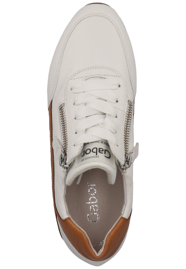 Gabor Sneaker Leder Weiß/Braun - surf4shoes