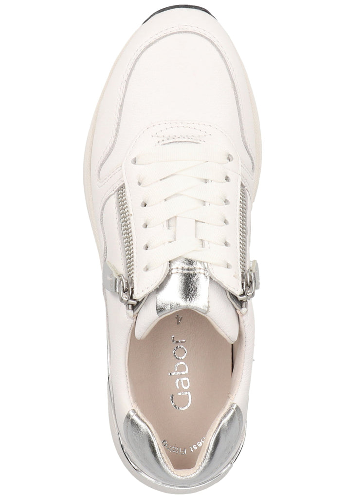 Gabor Sneaker Leder Weiß/Silber - surf4shoes