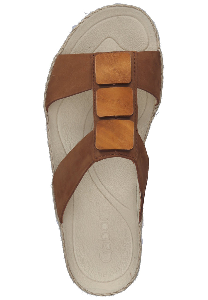 Gabor Pantoletten Nubukleder Brandy - surf4shoes