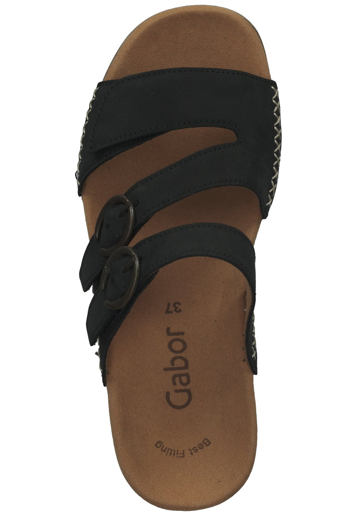 Gabor Pantoletten Nubukleder Nachtblau - surf4shoes