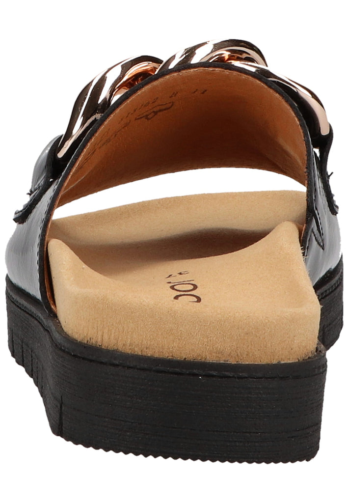 Gabor Pantoletten Leder Schwarz Lack - surf4shoes