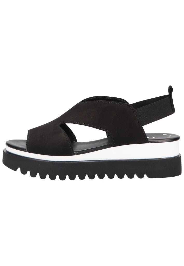 Gabor Sandalen Nubukleder/Textil Schwarz - surf4shoes