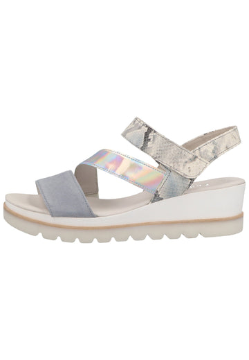 Gabor Sandalen Leder Blau/Silber - surf4shoes