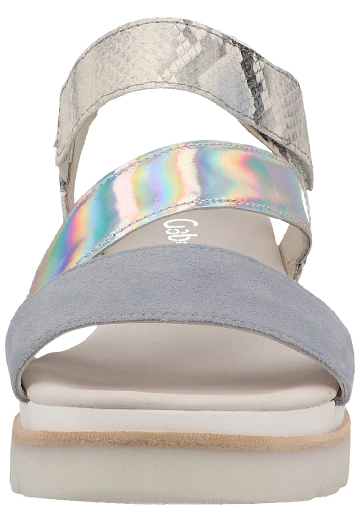 Gabor Sandalen Leder Blau/Silber - surf4shoes