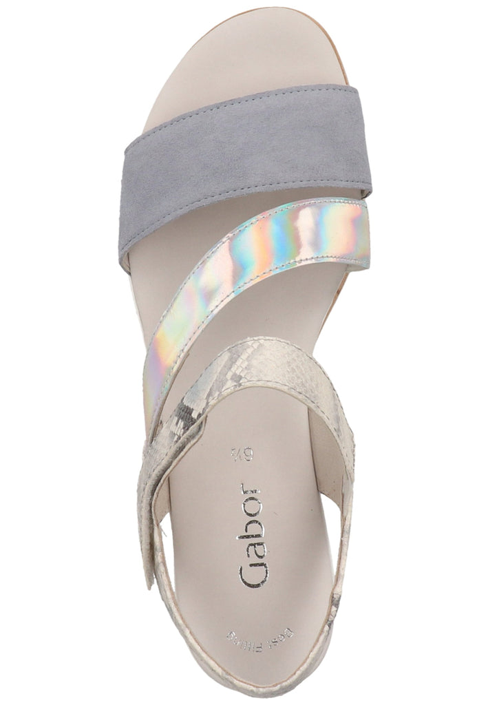 Gabor Sandalen Leder Blau/Silber - surf4shoes