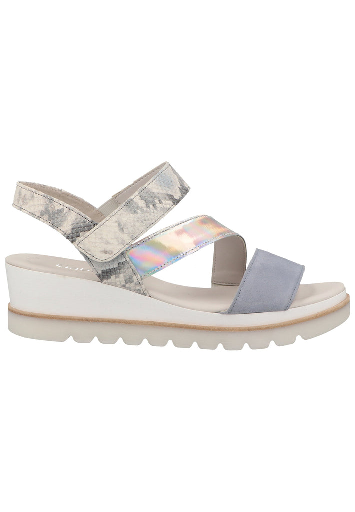 Gabor Sandalen Leder Blau/Silber - surf4shoes