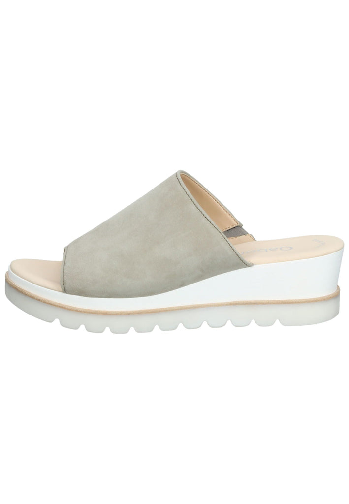 Gabor Pantoletten Veloursleder Beige - surf4shoes