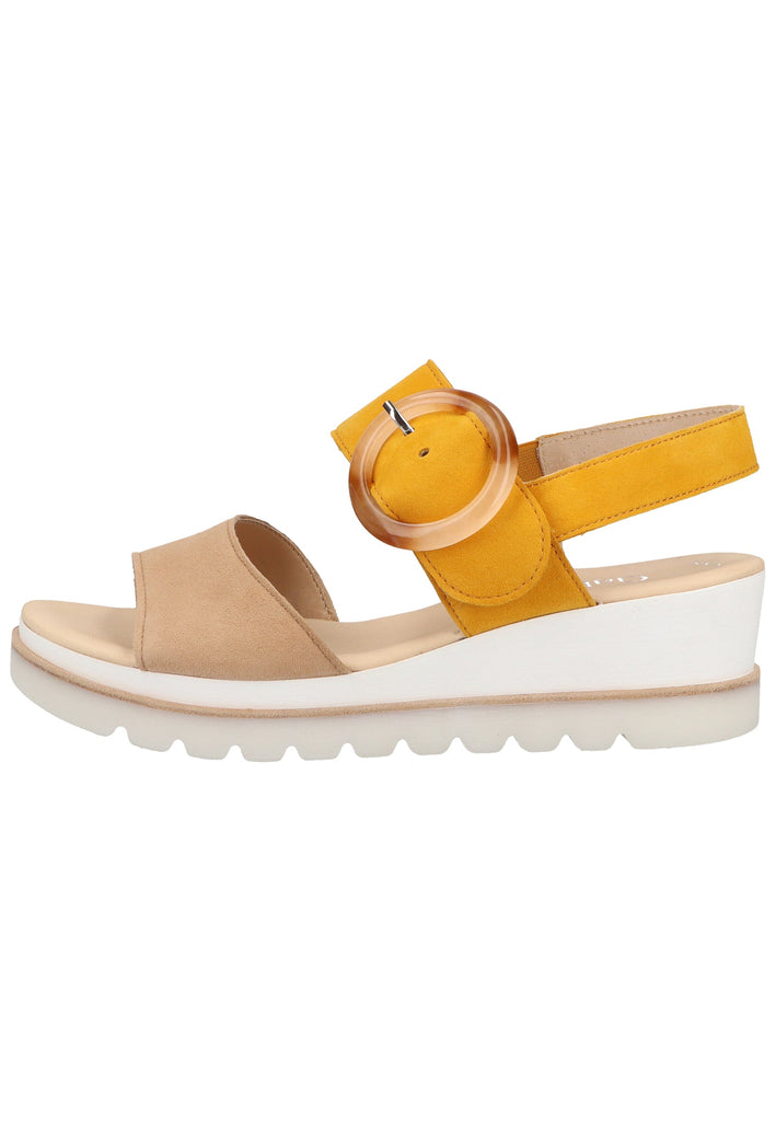 Gabor Sandalen Veloursleder Beige/Gelb - surf4shoes
