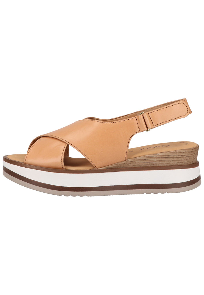 Gabor Sandalen Nappaleder Hellbraun - surf4shoes