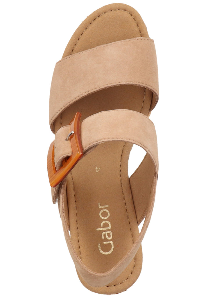 Gabor Sandalen Veloursleder Caramel - surf4shoes