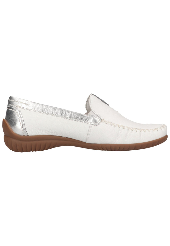 Gabor Slipper Leder Weiß/Silber - surf4shoes
