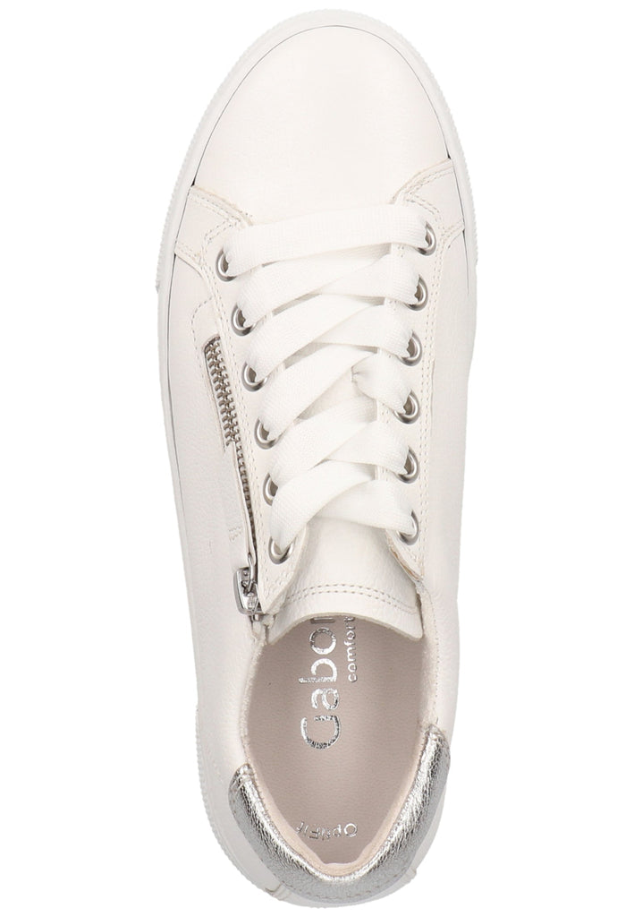 Gabor Sneaker Leder Weiß/Silber - surf4shoes