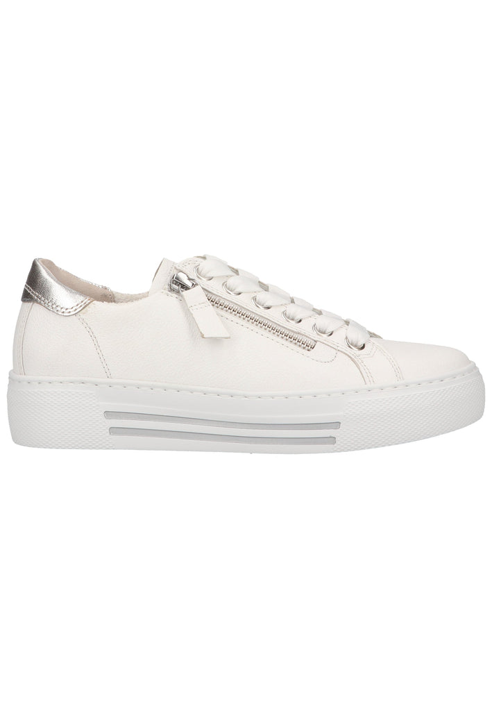 Gabor Sneaker Leder Weiß/Silber - surf4shoes