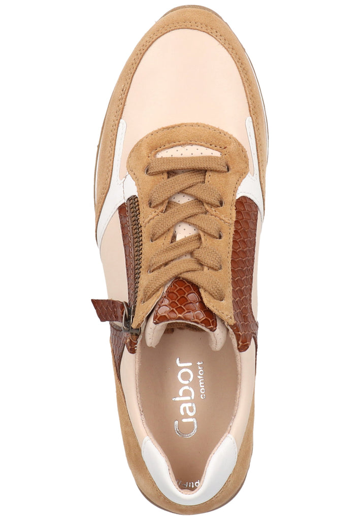 Gabor Sneaker Leder Weiß/Braun - surf4shoes